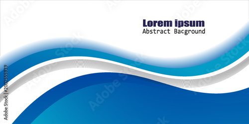 Modern Blue Wave Abstract Background with Layered Curves,