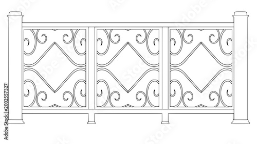 Classical Balustrade in Vector 2D
