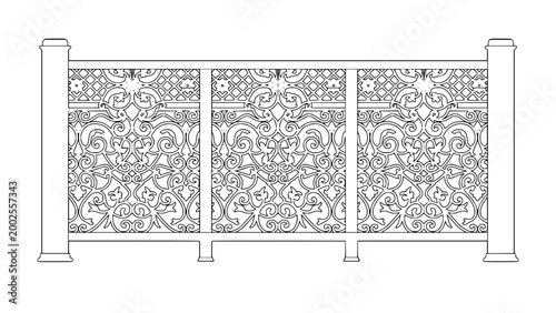 Classical Balustrade in Vector 2D
