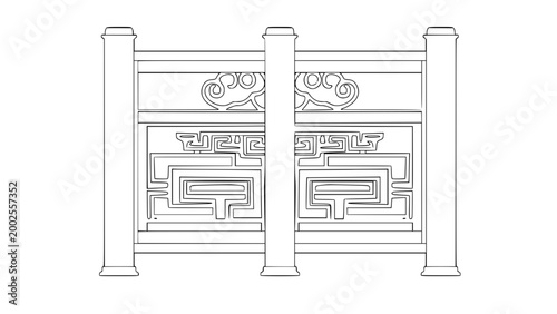 Classical Balustrade in Vector 2D
