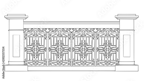 Classical Balustrade in Vector 2D
