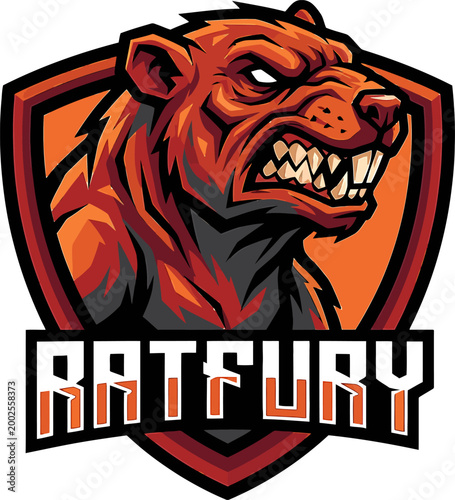 Aggressive Rat Fury Mascot Logo Design - Fierce Animal Emblem for Gaming and Sports Teams