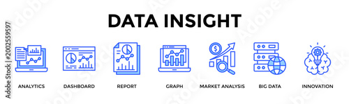 Photos Data Insight  Banner Web  Icon Set Collection Pack Vector Illustration Concept C