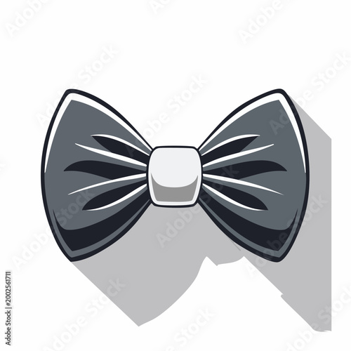 Stylized Gray Bow Tie with Shadow