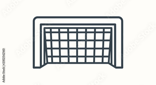 Simple line art illustration of a soccer goal, perfect for sports-related graphics and designs