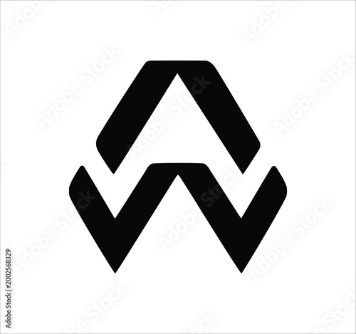 aw wa w a letter logo design. Minimal monogram emblem, classic style  Alphabet vector logo design. Premium Business logo, White background