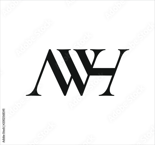 awh aw wh a letter logo design. Minimal monogram emblem, classic style  Alphabet vector logo design. Premium Business logo, White background