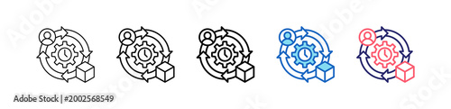 Utilization Icon In 5 Different Styles Set Collection.   