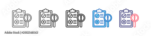 Evaluation Icon In 5 Different Styles Set Collection.   