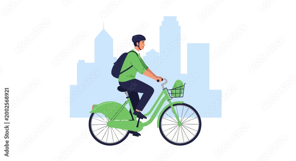 Fototapeta premium businessman riding a bicycle