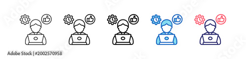 Work Efficiency Icon In 5 Different Styles Set Collection.   