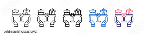 Work Life Balance Icon In 5 Different Styles Set Collection.   