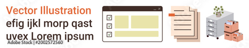 File organization, project planning, office management, business administration, productivity tools, workflow design. Checklist, documents drawer. File organization and project planning