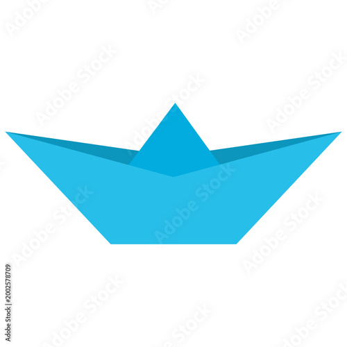 Blue paper boat
