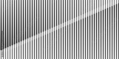 Line Halftone Gradient Effect Pattern. Vertical Straight Lines Background. Black and White Abstract Texture with Parallel Stripes Thick to Thin. Vector Illustration.