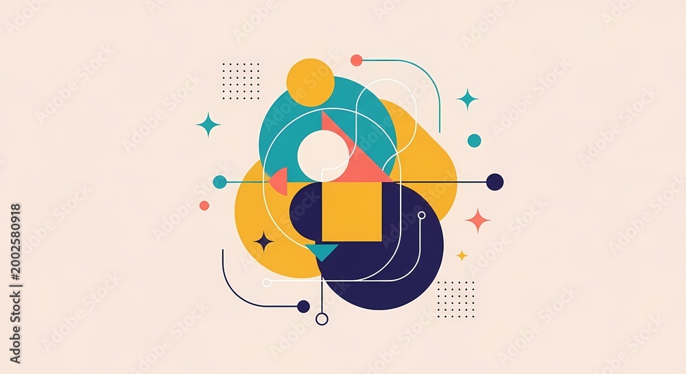 Obraz premium Geometric abstract shapes with clean lines