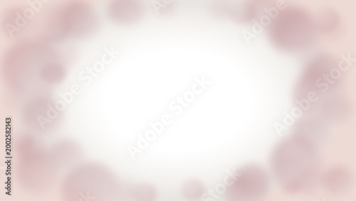 Soft Blurred Polka Dot Vignette Frame Overlay, Peach Skin Tone Bokeh Balls Border, Transparent Background, Horizontal