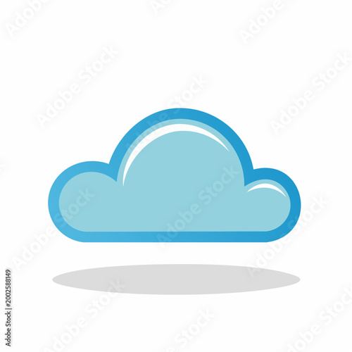 Stylized blue cloud icon with shadow
