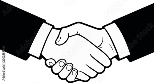 Schilderij op canvas handshake between delegates