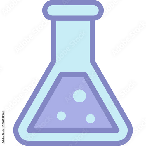 Science laboratory icon, featuring experiment, research, chemistry and biology symbols, modern flat design for education, lab equipment, medical and scientific