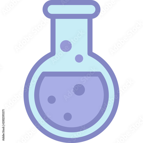 Science laboratory icon, featuring experiment, research, chemistry and biology symbols, modern flat design for education, lab equipment, medical and scientific