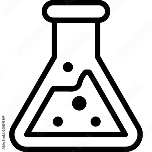 Science laboratory icon, featuring experiment, research, chemistry and biology symbols, modern flat design for education, lab equipment, medical and scientific