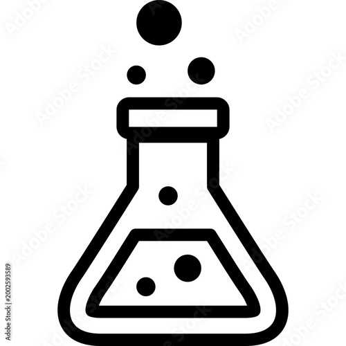 Science laboratory icon, featuring experiment, research, chemistry and biology symbols, modern flat design for education, lab equipment, medical and scientific