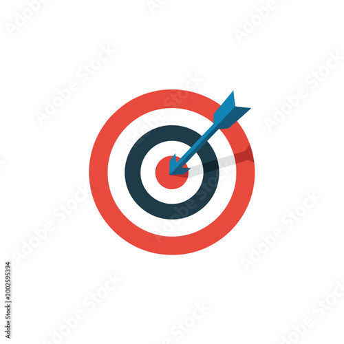 Bullseye Target with Blue Arrow.