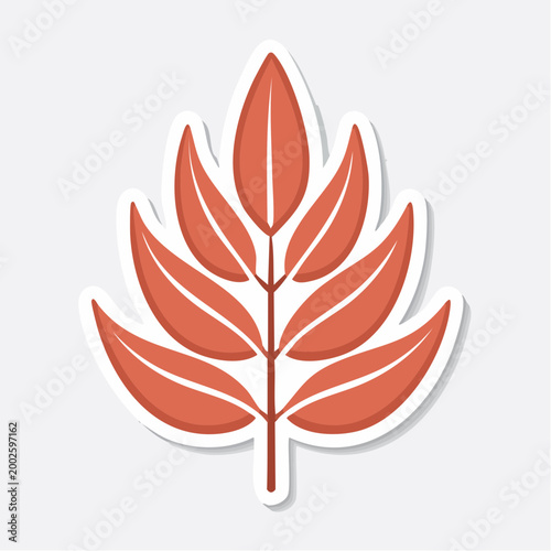 Stylized Autumn Leaf Sticker