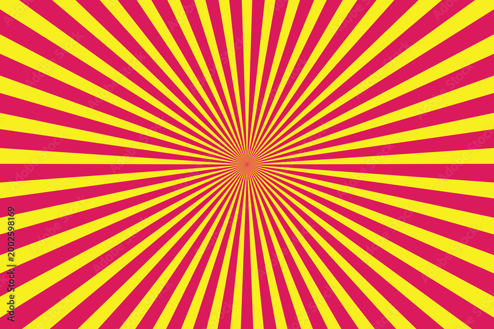 Obraz premium Colorful Sunburst Radial Rays Abstract Background with Vibrant Retro Style