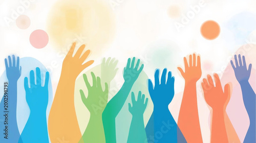 colorful hands vector illustration background