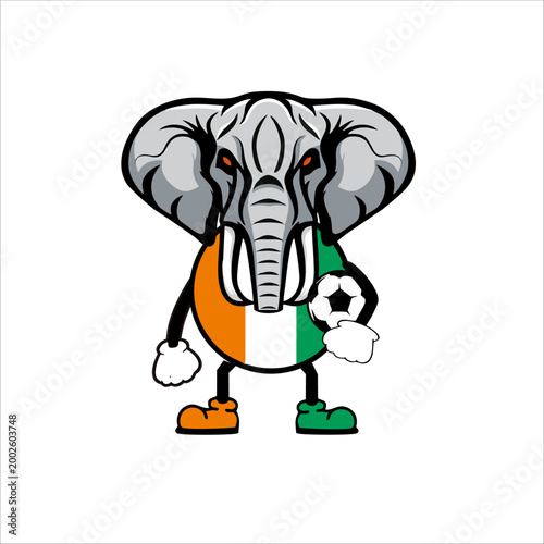 Print Ivory Coast football mascot design for your country's icon and identity
