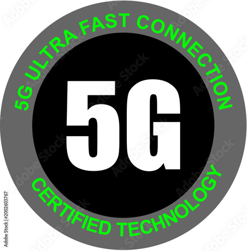 Professional 5G Ultra Fast Network Connection Badge Vector Icon
