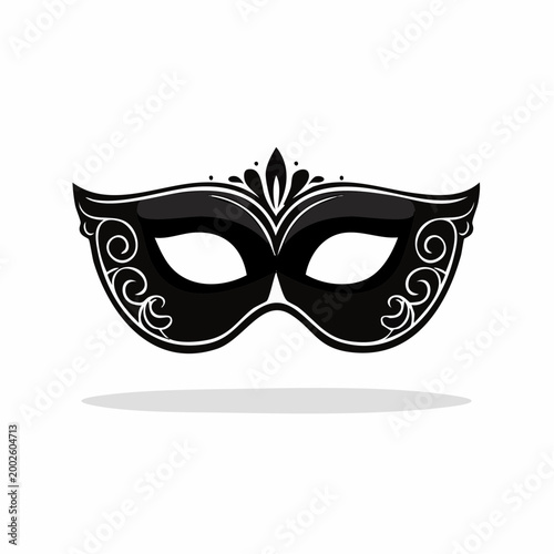 Elegant Black Masquerade Mask with Swirls