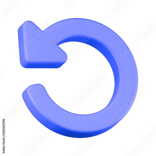 replay/refresh icon 3d rendering