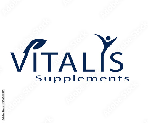 Modern Typography Logo for Health Supplement Brand Concept