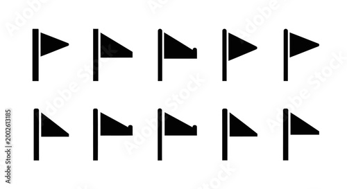 Free Download Set of 10 Simple Triangle Flags on Poles, Minimalist Design - GFXLoad
