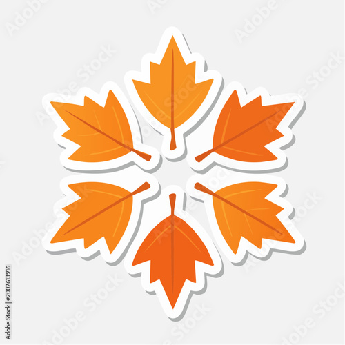Autumn Leaf Snowflake Design