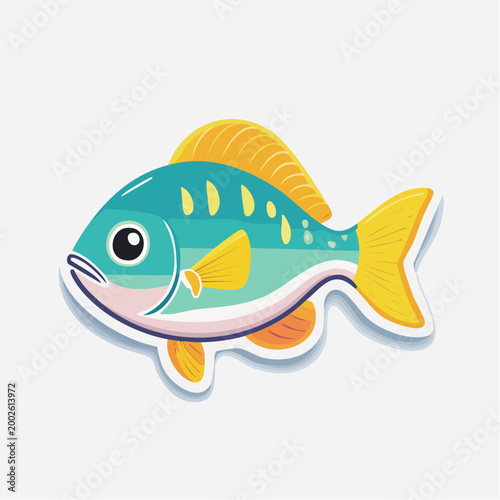 Stylized Cartoon Fish Illustration