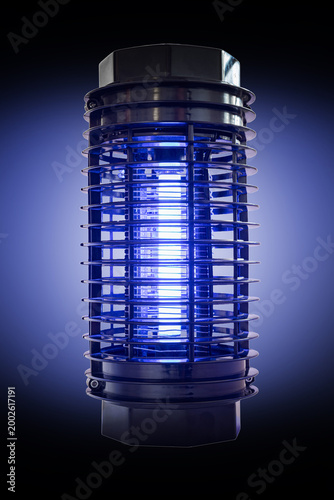 Electric insect trap on white isolated background