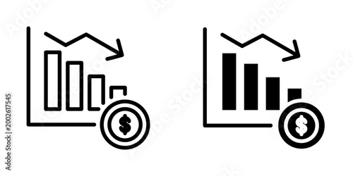 Quadro su tela Money loss icon, element icon for design branding, print, and digital media