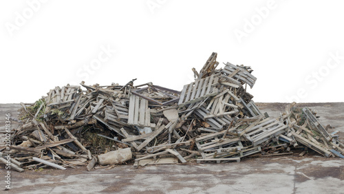 фотографія 3d rendering pile of wooden pallets