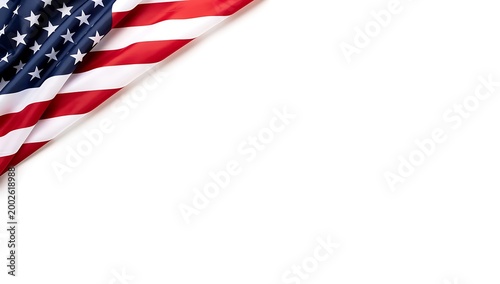 minimal american flag draped corner transparent background patriotic symbolism clean design