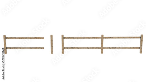 Photos 3d rendering wooden fence farm