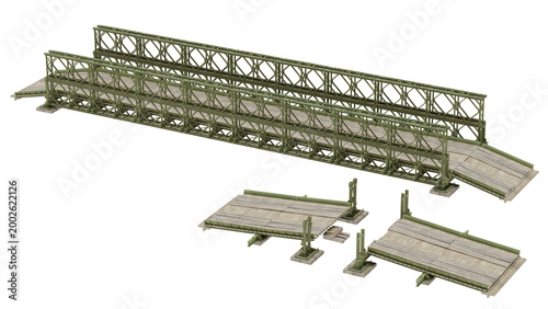 Photography 3d rendering bailey bridge
