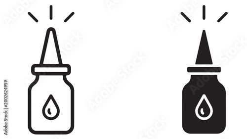 Eye Drops Bottle Minimalist Line Art Vector for Healthcare Medical
