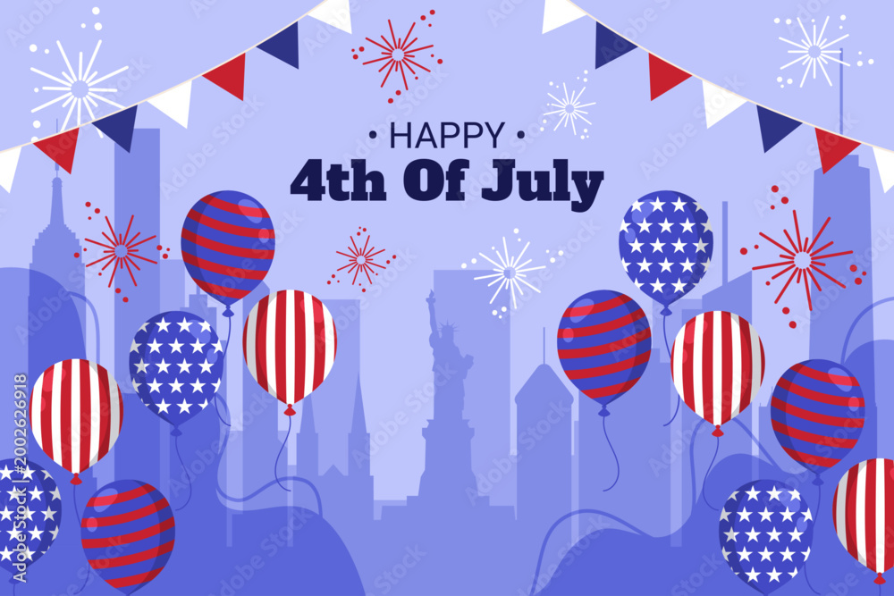 Obraz premium Happy 4th of July Celebration Background.