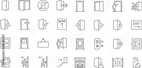 Obraz na płótnie Door icon set