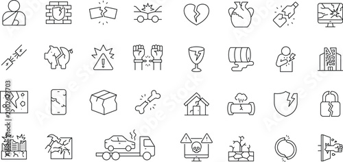 Cuadro en lienzo Damage icon set