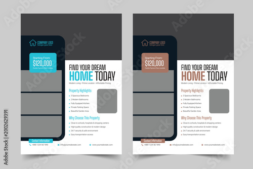 Real Estate Business Flyer Template, Property Sale Flyer Design